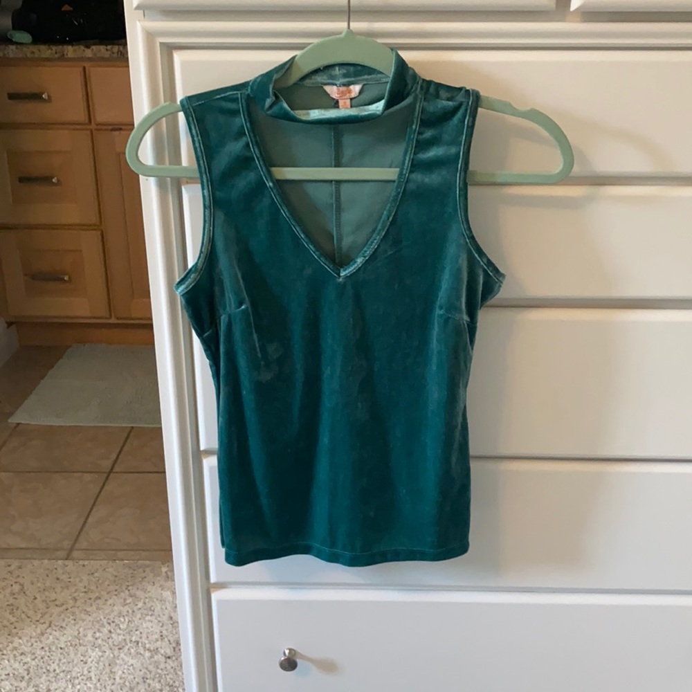 Green velvet tank